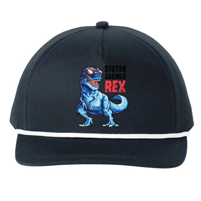 Sistersaurus T Rex Dinosaur Sister Saurus Family Matching Snapback Five-Panel Rope Hat