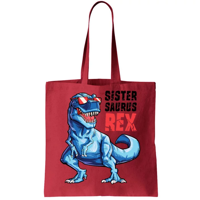 Sistersaurus T Rex Dinosaur Sister Saurus Family Matching Tote Bag