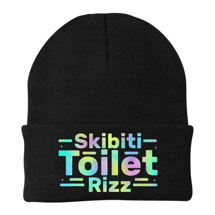 Skibiti Toilet Rizz Funny Meme Humor Sarcasm Brain Rot Knit Cap Winter Beanie