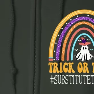 Substitute Teacher Rainbow Trick or teach Funny Halloween Full Zip Hoodie