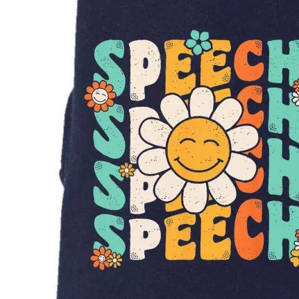 Speech Therapy Retro Speech Language Pathologist Therapist Doggie 3-End Fleece Hoodie