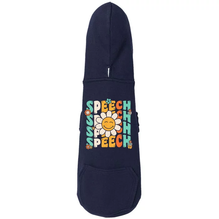 Speech Therapy Retro Speech Language Pathologist Therapist Doggie 3-End Fleece Hoodie