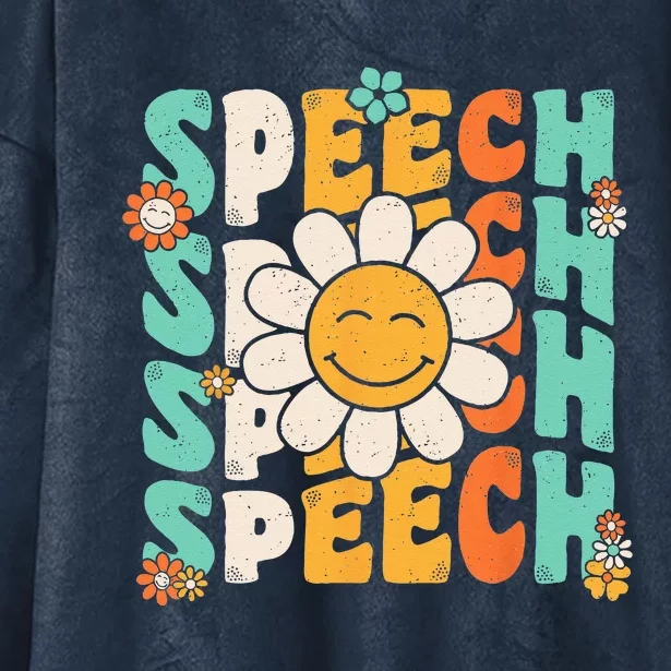 Speech Therapy Retro Speech Language Pathologist Therapist Hooded Wearable Blanket