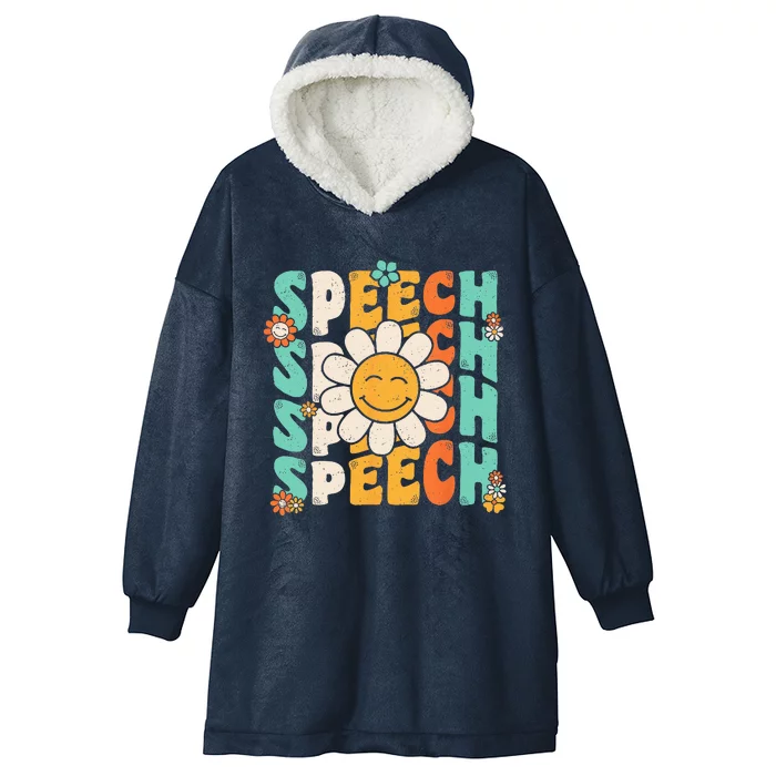 Speech Therapy Retro Speech Language Pathologist Therapist Hooded Wearable Blanket