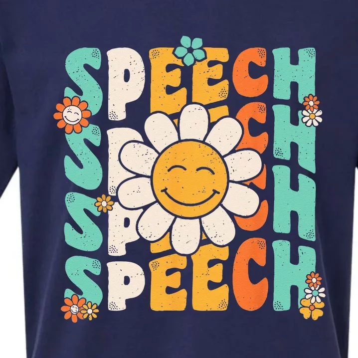 Speech Therapy Retro Speech Language Pathologist Therapist Sueded Cloud Jersey T-Shirt