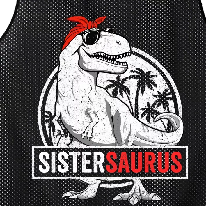 Sistersaurus T Rex Dinosaur Sister Saurus Family Matching Mesh Reversible Basketball Jersey Tank