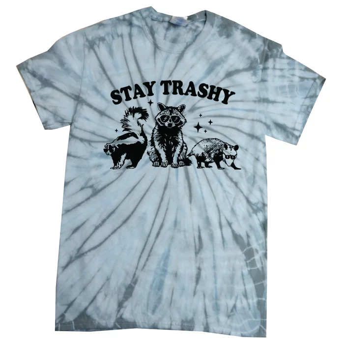 Stay Trashy Retro Funny Racoon Tie-Dye T-Shirt