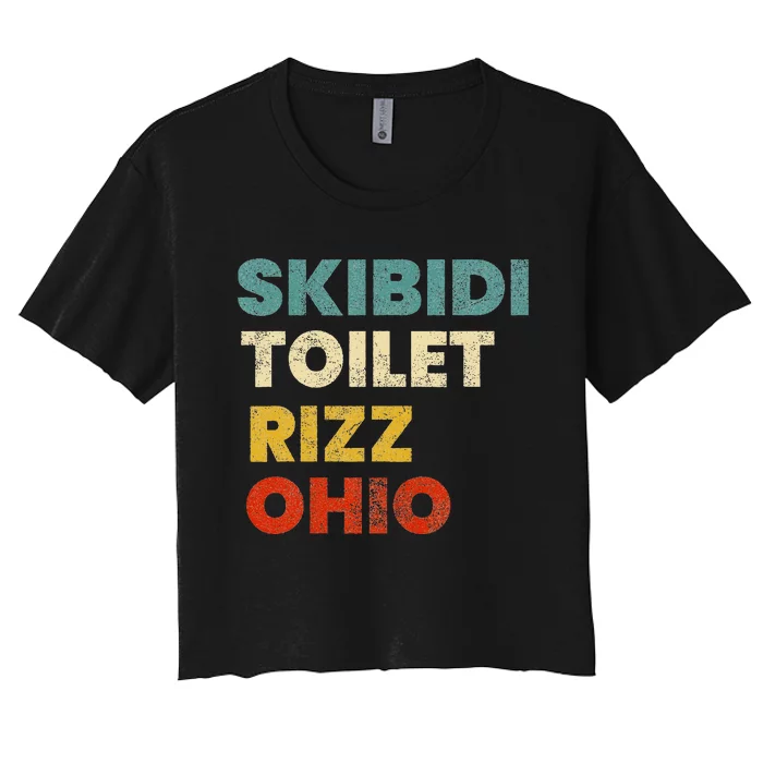 S.K.I.B.I.D.I. Toilet Rizz Ohio Women's Crop Top Tee