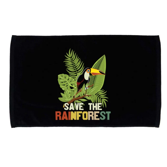 Save The Rainforest Tropical Toucan Graphic Climate Change Meaningful Gift Microfiber Hand Towel