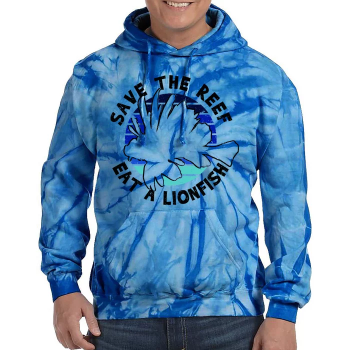 Save The Reef Eat A Lionfish Ozean Freediving Scuba Diving Gift Tie Dye Hoodie