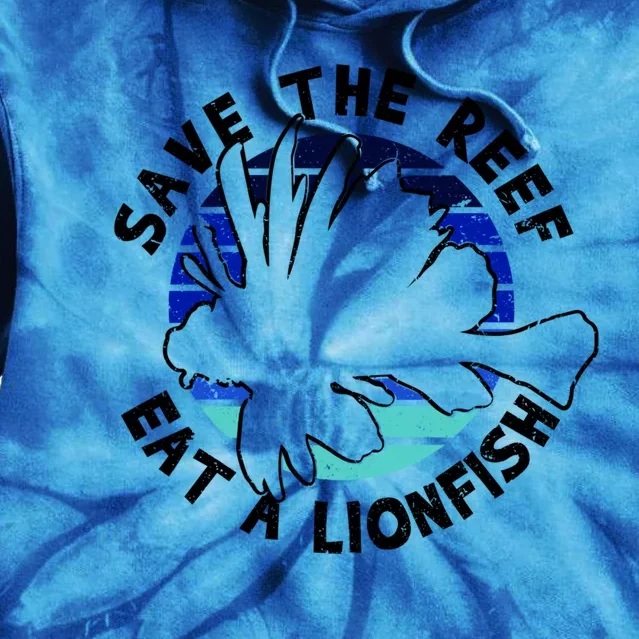 Save The Reef Eat A Lionfish Ozean Freediving Scuba Diving Gift Tie Dye Hoodie