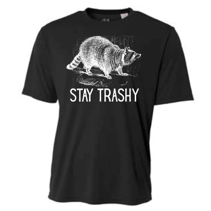 Stay Trashy Raccoon Funny Meme Cooling Performance Crew T-Shirt