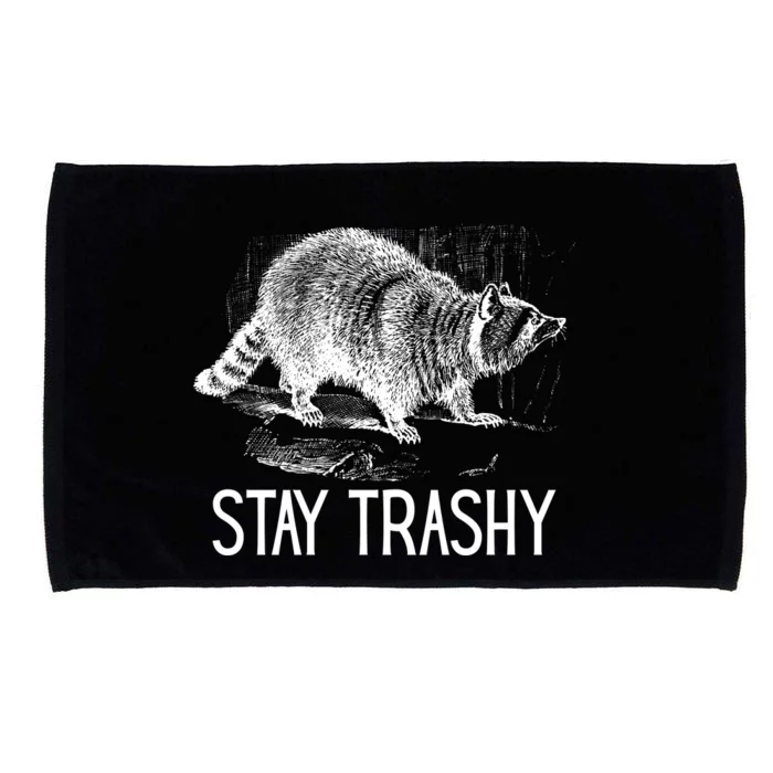 Stay Trashy Raccoon Funny Meme Microfiber Hand Towel