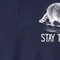 Stay Trashy Raccoon Funny Meme Softstyle Adult Sport Polo