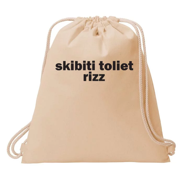 Skibiti Toilet Rizz Funny Viral Influencer Brain Rot Slang Drawstring Bag