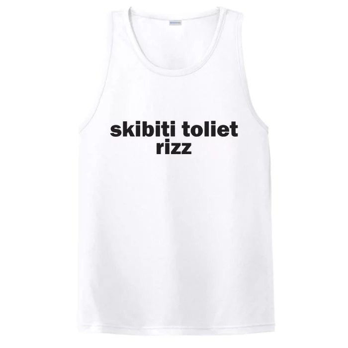 Skibiti Toilet Rizz Funny Viral Influencer Brain Rot Slang Performance Tank