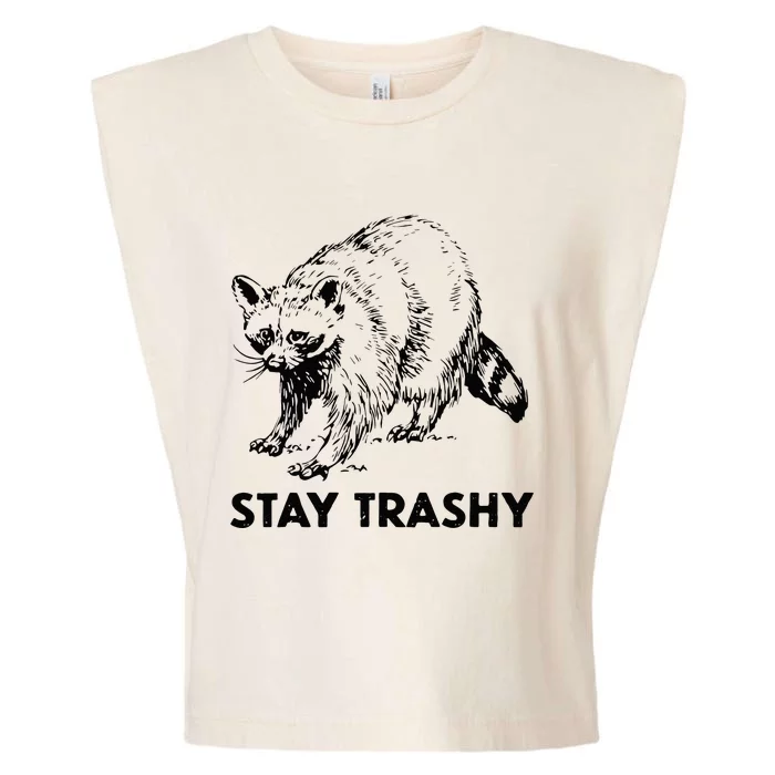 Stay Trashy Raccoon Garment-Dyed Women's Muscle Tee