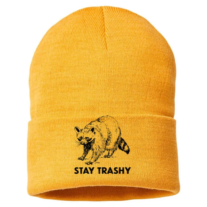 Stay Trashy Raccoon Sustainable Knit Beanie