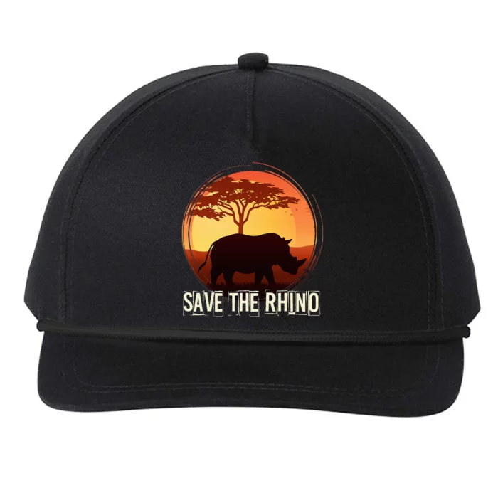 Save The Rhino Snapback Five-Panel Rope Hat