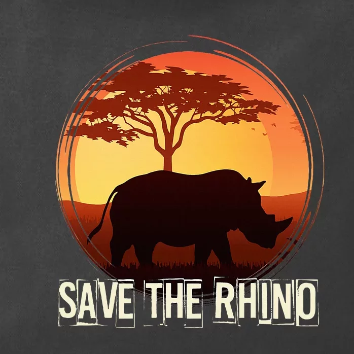 Save The Rhino Zip Tote Bag