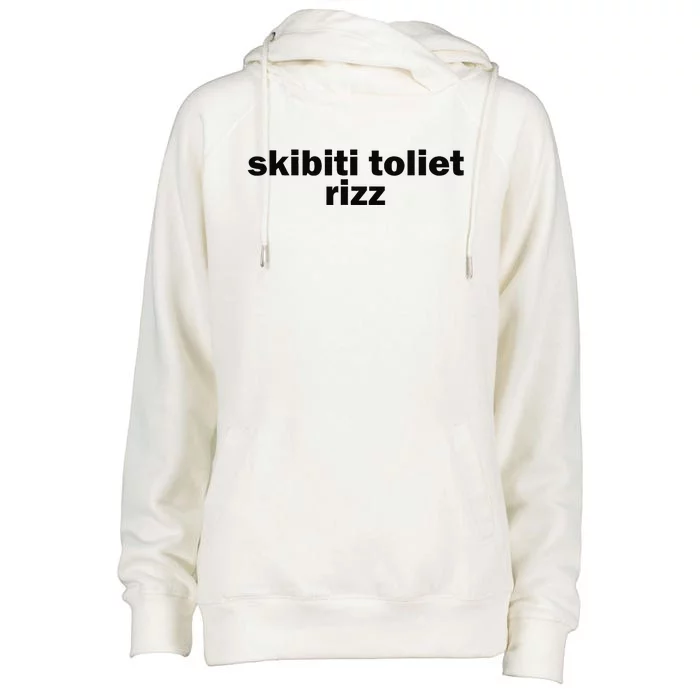 Skibiti Toilet Rizz Funny Viral Influencer Brain Rot Slang Womens Funnel Neck Pullover Hood