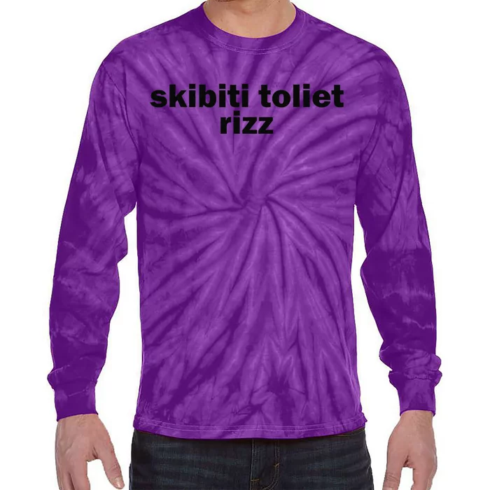 Skibiti Toilet Rizz Funny Viral Influencer Brain Rot Slang Tie-Dye Long Sleeve Shirt