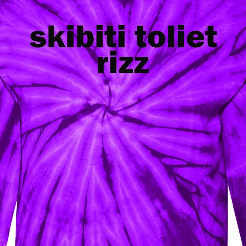 Skibiti Toilet Rizz Funny Viral Influencer Brain Rot Slang Tie-Dye Long Sleeve Shirt