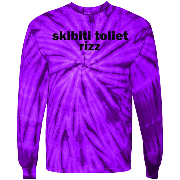 Skibiti Toilet Rizz Funny Viral Influencer Brain Rot Slang Tie-Dye Long Sleeve Shirt