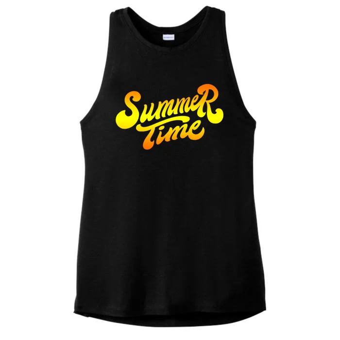 Summer Time Retro Ladies Tri-Blend Wicking Tank