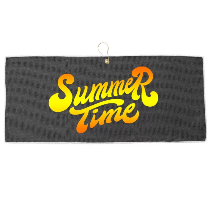 Summer Time Retro Large Microfiber Waffle Golf Towel