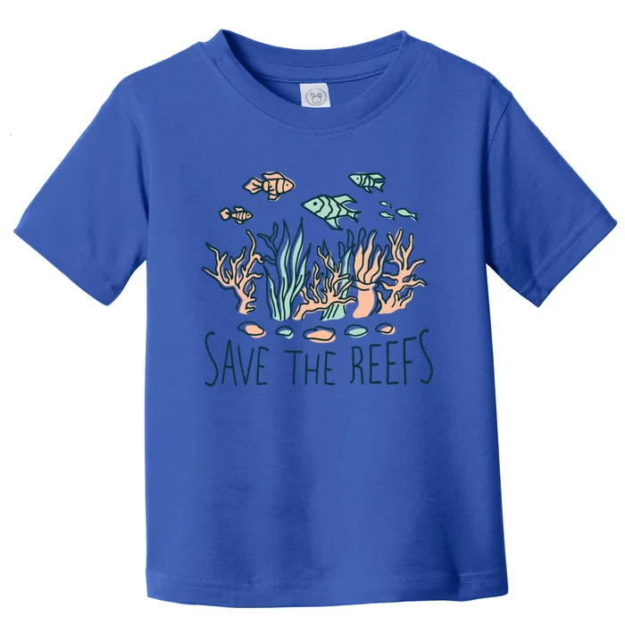 Save The Reefs Abstract Art Design Featuring The Coral Reefs Gift Toddler T-Shirt