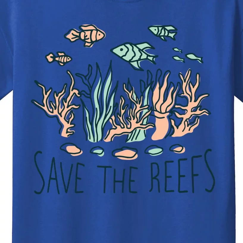 Save The Reefs Abstract Art Design Featuring The Coral Reefs Gift Kids T-Shirt