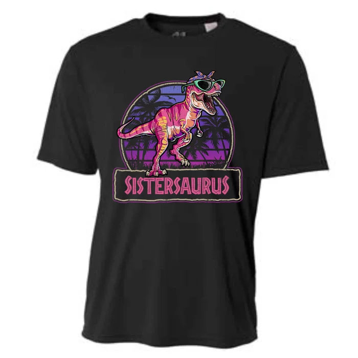 Sistersaurus T Rex Dinosaur Sister Saurus Family Matching Cooling Performance Crew T-Shirt