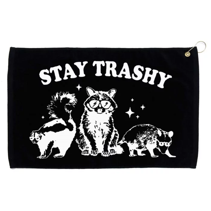 Stay Trashy Raccoon Opossum Skunk Grommeted Golf Towel