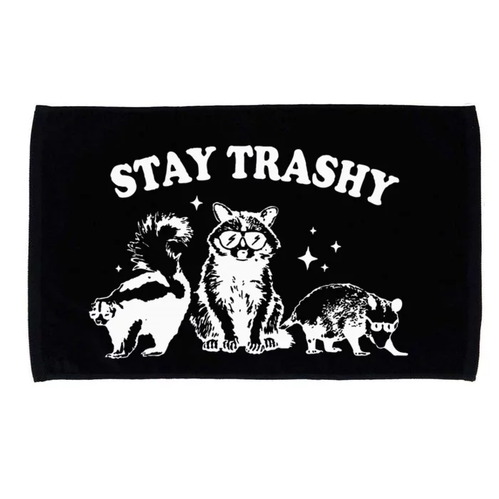 Stay Trashy Raccoon Opossum Skunk Microfiber Hand Towel