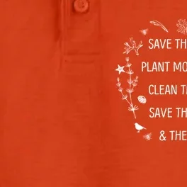 Save The Reefs Plant More Trees Clean The Seas Cute Gift Dry Zone Grid Performance Polo