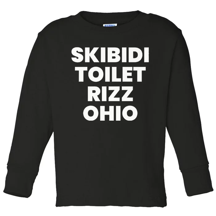 S.K.I.B.I.D.I. Toilet Rizz Ohio Toddler Long Sleeve Shirt