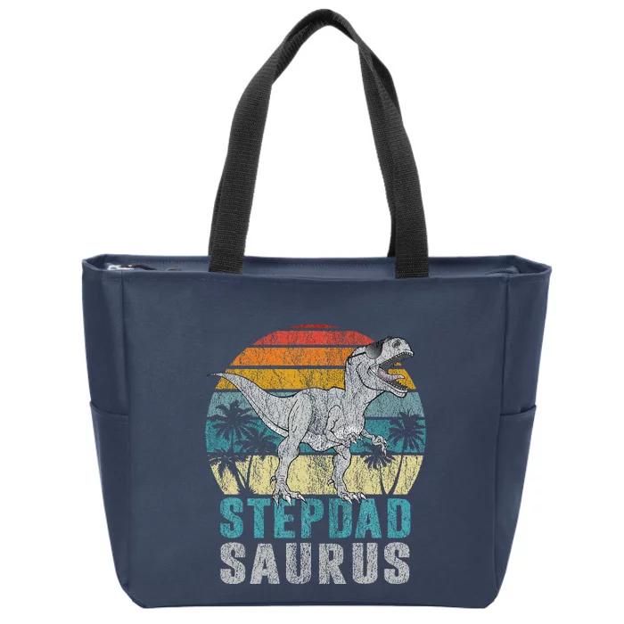 Stepdadsaurus T Rex Dinosaur Stepdad Saurus Fathers Day Zip Tote Bag