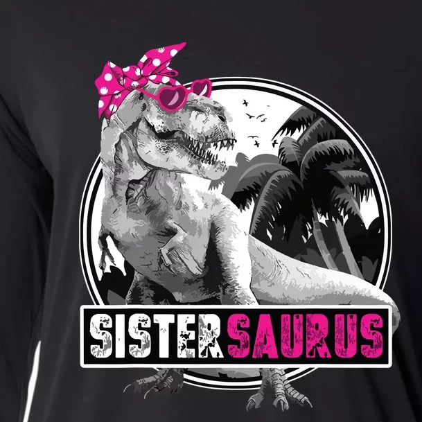 Sistersaurus T Rex Dinosaur Sister Saurus Family Matching Cooling Performance Long Sleeve Crew