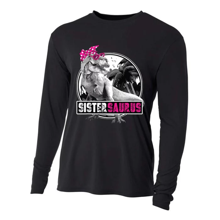 Sistersaurus T Rex Dinosaur Sister Saurus Family Matching Cooling Performance Long Sleeve Crew