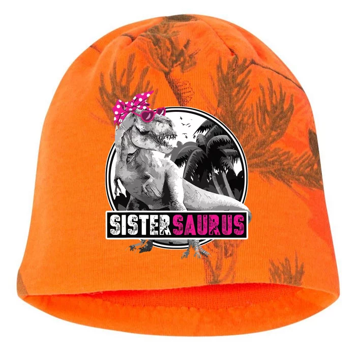 Sistersaurus T Rex Dinosaur Sister Saurus Family Matching Kati - Camo Knit Beanie