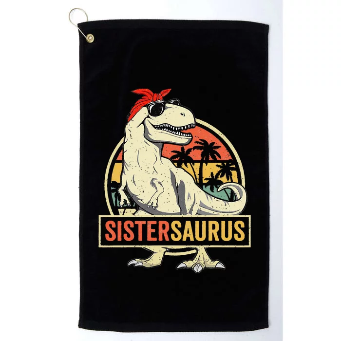 Sistersaurus T Rex Dinosaur Sister Saurus Family Matching Platinum Collection Golf Towel