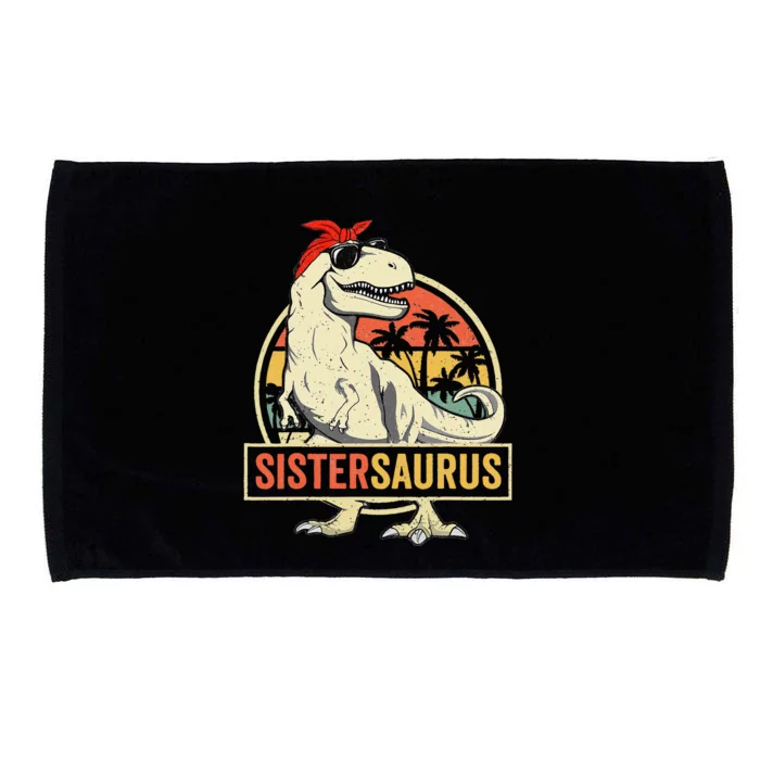 Sistersaurus T Rex Dinosaur Sister Saurus Family Matching Microfiber Hand Towel