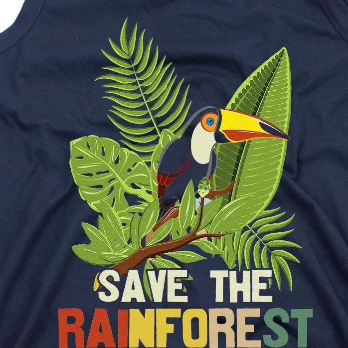 Save The Rainforest Earth Day Retro Style Tank Top