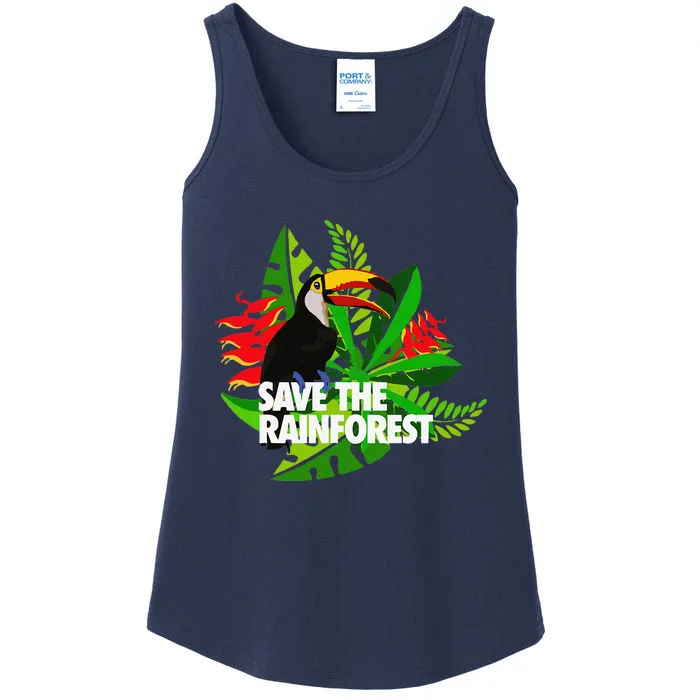 Save The Rainforest Earth Day Environmental Ladies Essential Tank