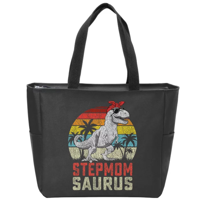 Stepmomsaurus T Rex Dinosaur Stepmom Saurus MotherS Family Zip Tote Bag