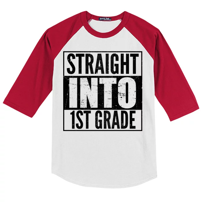 Straight Into 1st Grade Kids Colorblock Raglan Jersey