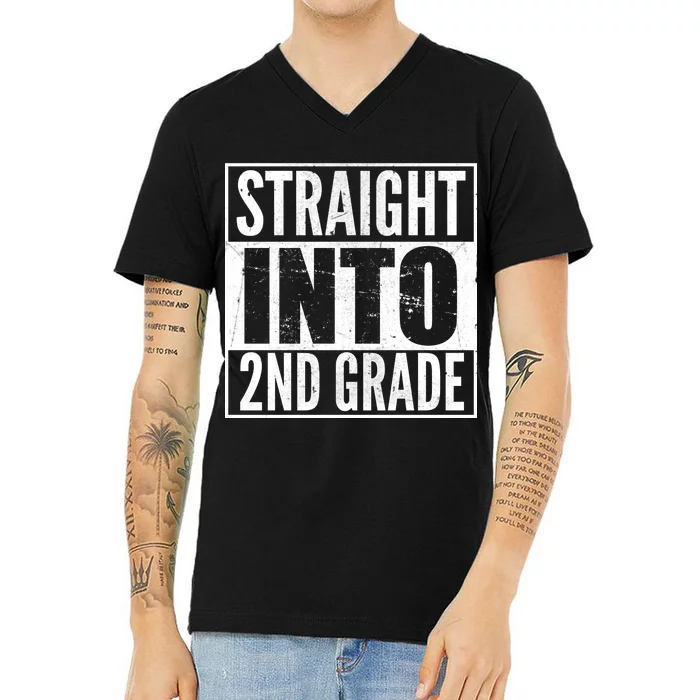 Straight Into 2nd Grade V-Neck T-Shirt