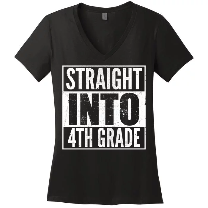 Straight Into 4th Grade Women's V-Neck T-Shirt