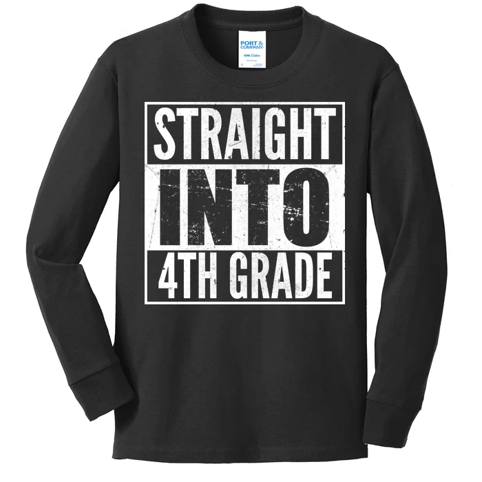 Straight Into 4th Grade Kids Long Sleeve Shirt